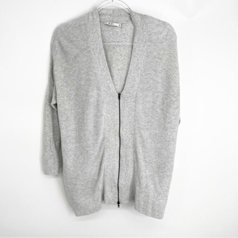 Beatrix Ost Ribbed Zip Up V-Neck Cardigan Sweater Size Small